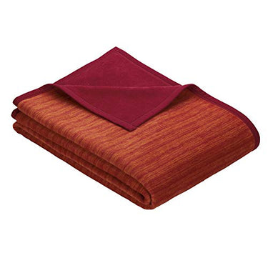 Ibena Fano Kuscheldecke 100x150 cm – Kniedecke rot orange, tolle Wendedecke aus hochwertiger Baumwollmischung, kuschelweich und angenehm warm im Sale